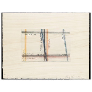 Edward Ruscha  GRANT FROM LOS FRANCISCO SAN ANGELES PORTFOLIO Wood Print