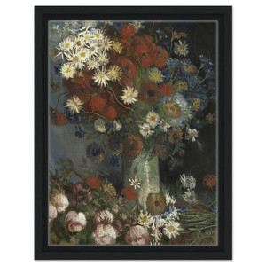Vincent van Gogh  Still life with meadow flowers and roses Framed Canvas