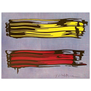 Roy Lichtenstein  YELLOW AND RED BRUSHSTROKES 1966 Aluminum Print