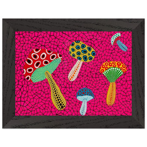 Yayoi Kusama  MUSHROOMS 1995 Premium Wooden Framed Art Print / Poster