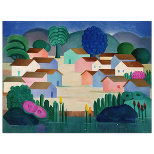 Tarsila do Amaral  Landscape with Sixteen Houses Aluminum Print