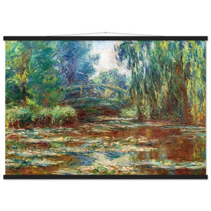Claude Monet Water Lily Pond & Bridge Matte Poster with Hanger
