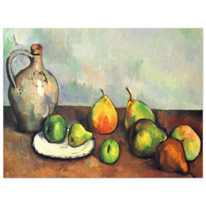 Paul Cezanne  Still life pitcher and fruit Aluminum Print
