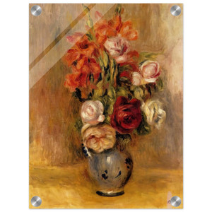 PierreAuguste Renoir  Vase of Gladiolas and Roses Acrylic Print