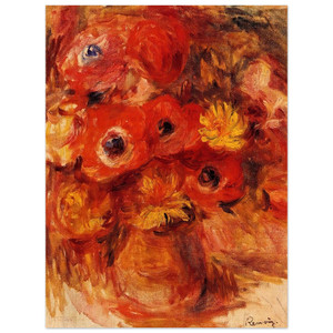 PierreAuguste Renoir  Vase of Anemones Aluminum Print