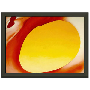 Georgia OKeeffe Pelvis Series Red Yellow Metal Framed Art Print