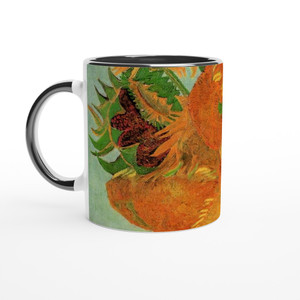 Vincent van Gogh Sunflowers Ceramic Mug Colored Inside
