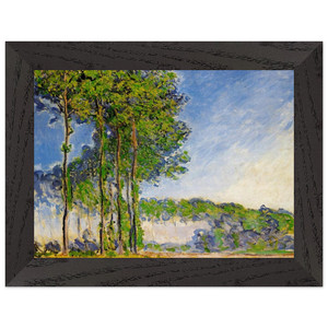 Monet Poplars View Marsh Premium Wooden Framed Art Print / Poster