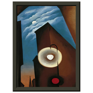 Georgia OKeeffe  New York with Moon Premium Metal Framed Art Print / Poster