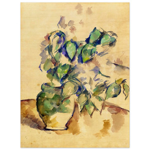 Paul Cezanne  Leaves in a Green Pot Wood Print