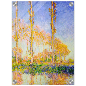 claude monet  Poplars Autumn Pink Effect Acrylic Print