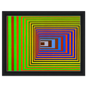Victor Vasarely  Vonal Stri  1975 Framed Canvas