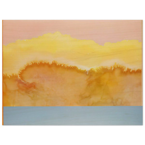 Ronnie Landfield  Turquoise Prairie  1979 Wood Print