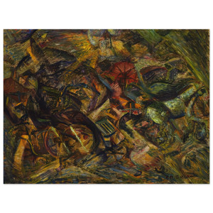 Carlo Carra  JOLTS OF A CAB 1911 Wood Print