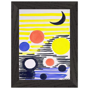 Alexander Calder 7 CIRCLES ABSTRACT 1966 Wooden Framed Art Print / Poster