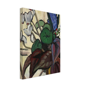 Gabriele Munter  BLUMEN AUF WEI ZYKLAMEN UND HYAZINTHE 1934 Canvas