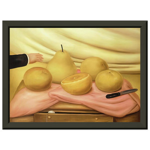 Fernando Botero  STILL LIFE WITH FRUITS Premium Metal Framed Art Print / Poster