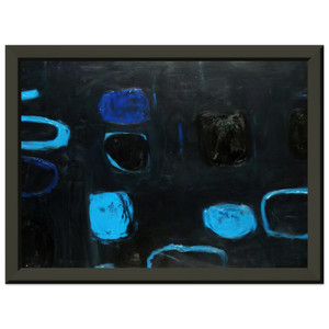 William Scott Composition Blue Black 1959 Premium Metal Framed Art Print
