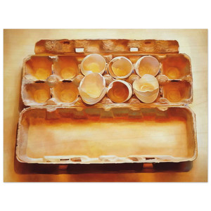 Mary Pratt  Eggs in an Egg Crate  1975 Wood Print