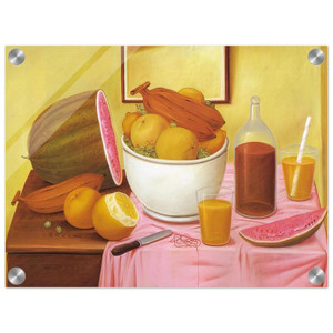 Fernando Botero  STILL LIFE WITH ORANGEADE Acrylic Print