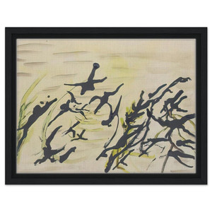 Henri Michaux  Composition  Surrealism Tachisme Framed Canvas