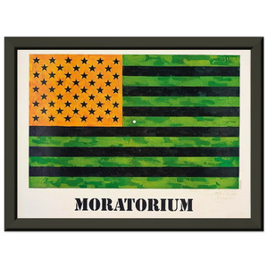 Jasper Johns  MORATORIUM FLAG Premium Metal Framed Art Print / Poster