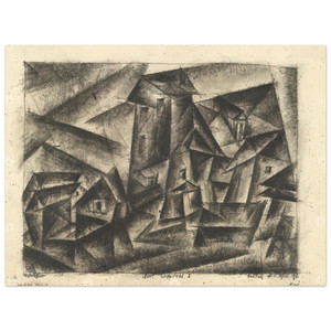 Lyonel Feininger  THE VILLAGE OF LEGEFELD I DORF LEGEFELD I 1916 Aluminum Print