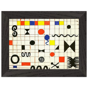 Alexander Calder GRID WITH SYMBOLS 1966 Premium Wood Framed Art Print Poster