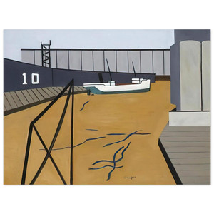 Ralston Crawford  Boat and Grain Elevators  1942 Aluminum Print