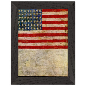 Jasper Johns  FLAG ABOVE WHITE Premium Wooden Framed Art Print / Poster