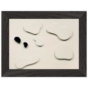 Jean Arp Constellation with 5 White Forms and 2 Black Framed Print