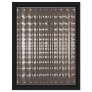 Enrico Castellani  Superficie alluminio  1969 Framed Canvas