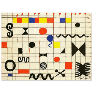 Alexander Calder  GRID WITH SYMBOLS 1966 Wood Print