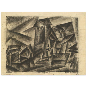 Lyonel Feininger  THE VILLAGE OF LEGEFELD I DORF LEGEFELD I 1916 Wood Print