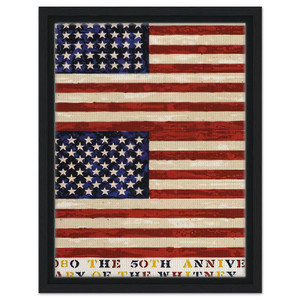 Jasper Johns  TWO FLAGS WHITNEY ANNIVERSARY ULAE 207 1980 Framed Canvas
