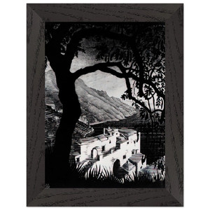 MC Escher  COAST OF AMALFI Premium Wooden Framed Art Print / Poster