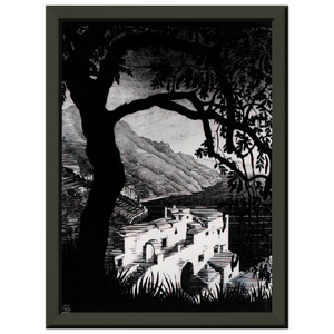 MC Escher  COAST OF AMALFI Premium Metal Framed Art Print / Poster
