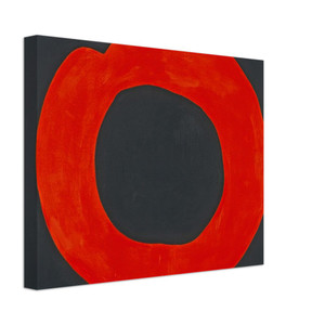Jiro Yoshihara  Red Circle on Black  1965 Canvas