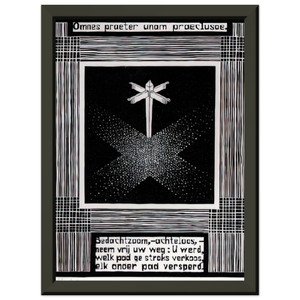 MC Escher  EMBLEMATA SIGNPOST Premium Metal Framed Art Print / Poster