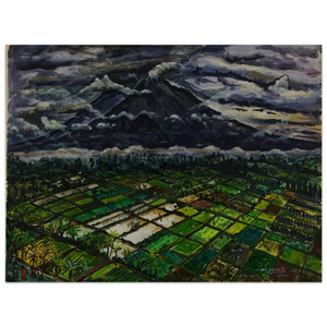 Ivan Albright  MT SEMERU JADKA KURA JAVA 1969 Wood Print