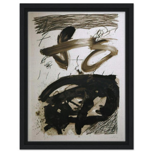 Antoni Tapies  CALLIGRAPHIQUE 1987 Framed Canvas