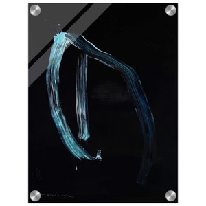 Jiro Yoshihara  Blue Calligraphic Lines on Dark Blue  1963 Acrylic Print