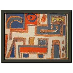 Will Barnet  The cat  1956 United States Premium Metal Framed Art Print / Poster