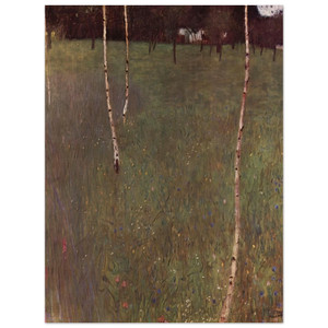 Gustav Klimt  FARMHOUSES WITH BIRCH TREES Wood Print