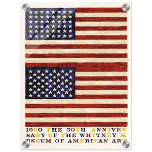 Jasper Johns  TWO FLAGS WHITNEY ANNIVERSARY ULAE 207 1980 Acrylic Print