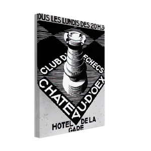 MC Escher  ADVERTISEMENT CHESS CLUB CHATEAU DOEX JULY 1936 1936 Canvas