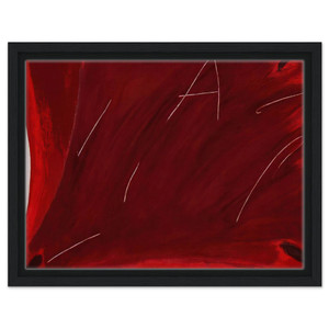 Antoni Tapies  NEGRE I ROIG V A DAMUNT VERMELL 1976 Framed Canvas