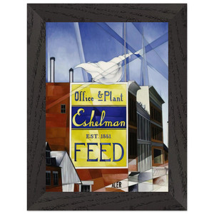 Demuth Buildings Lancaster 1930 Premium Wooden Framed Art Print / Poster