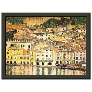 Gustav Klimt  MALCESINE ON LAKE GARDA Premium Metal Framed Art Print / Poster