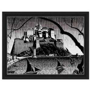 MC Escher  CITADEL OF CALVI CORSICA Framed Canvas
